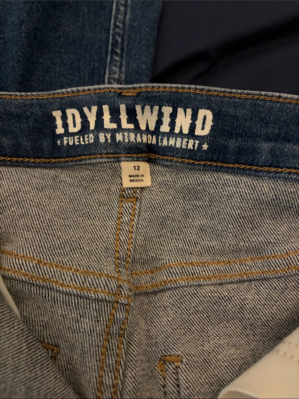 Idyllwind Distressed Dark Blue Flare Jeans - Picture 3 of 4